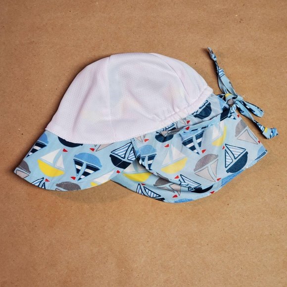 I Play Sun Protection Hat 0-6 Months Blue - Picture 6 of 8